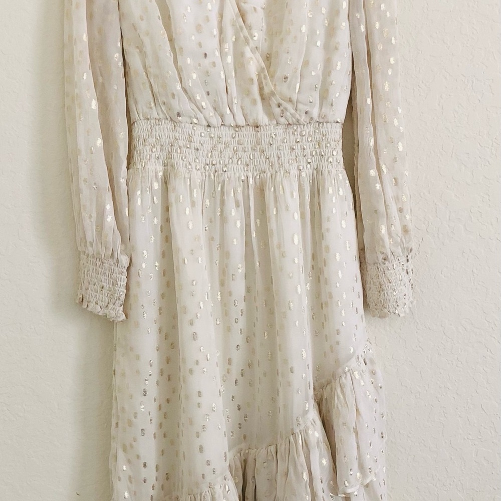 Lilly Pulitzer Cream High Low Dress with Silver Details